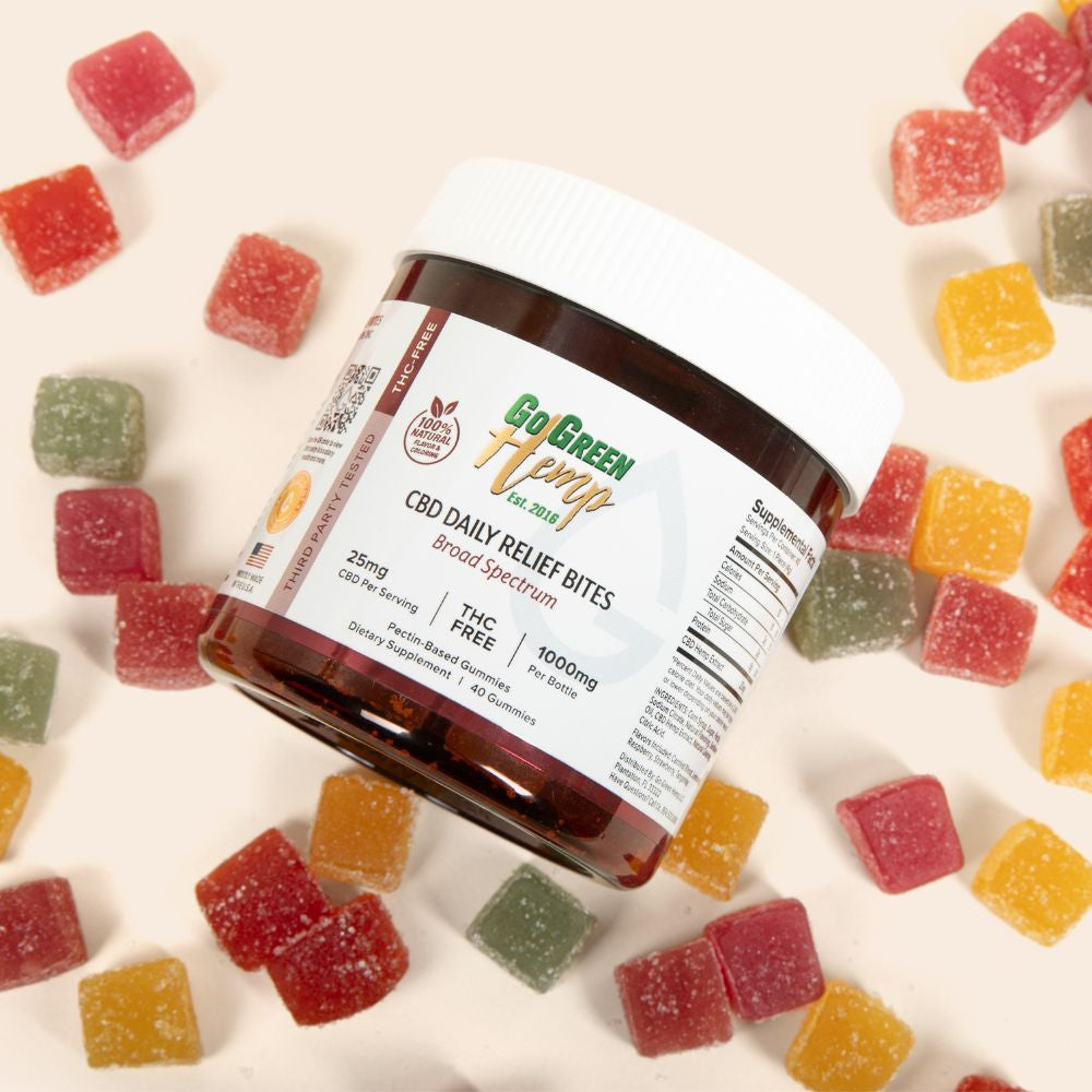 GoGreen Hemp CBD Gummies 25mg broad spectrum THC-free vegan