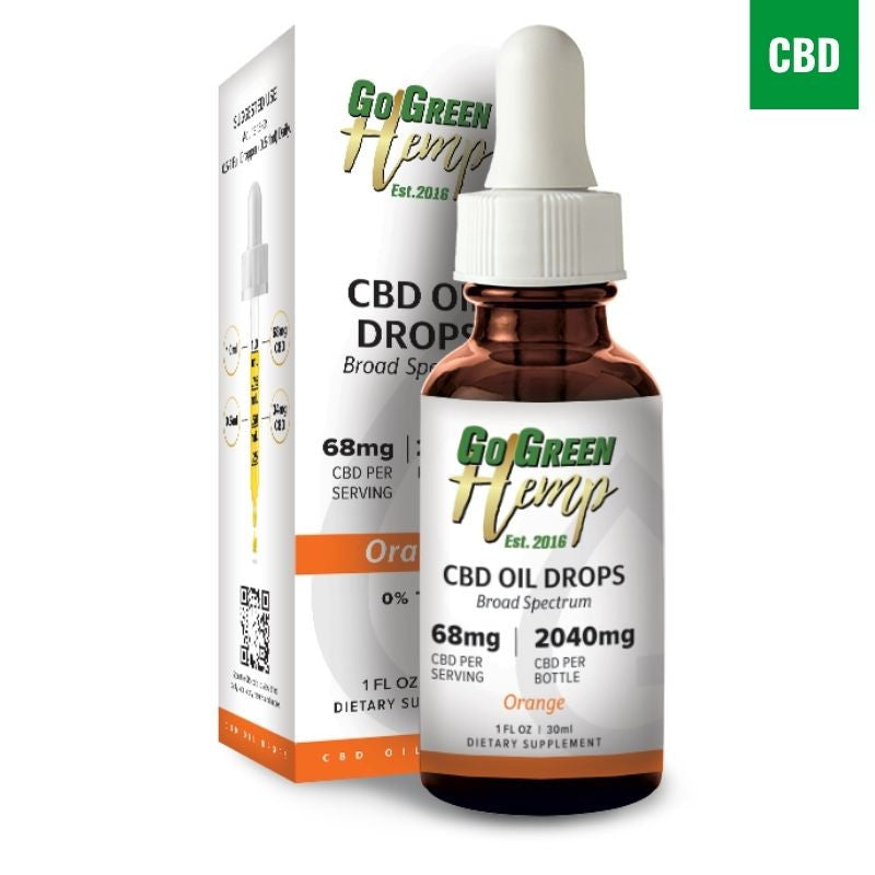 Orange CBD Oil Tincture 2040mg maximum strength broad spectrum CBD