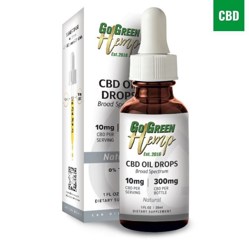 Natural CBD Oil Tincture 300mg bottle by GoGreen Hemp unflavored THC-free