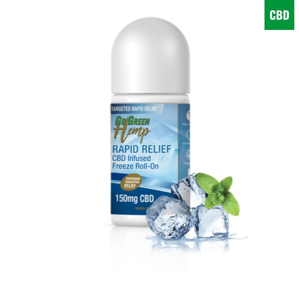 CBD Freeze Roll-On 150mg by GoGreen Hemp cooling menthol topical THC-free