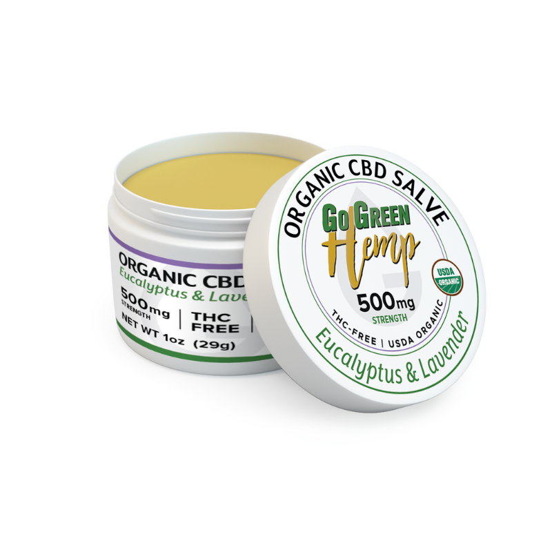 CBD Balm Salve with USDA Organic certification seal THC-free