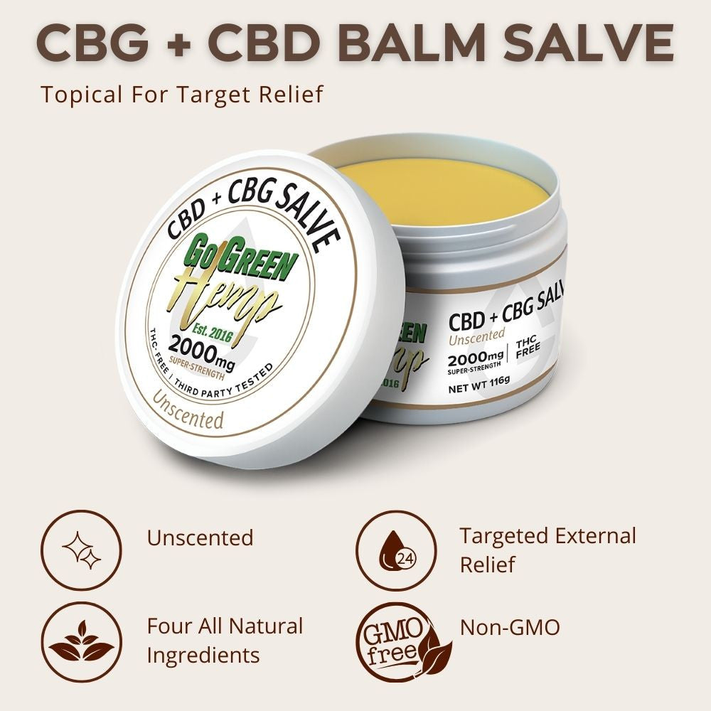 CBG CBD topical balm salve with 1000mg CBG and 1000mg CBD