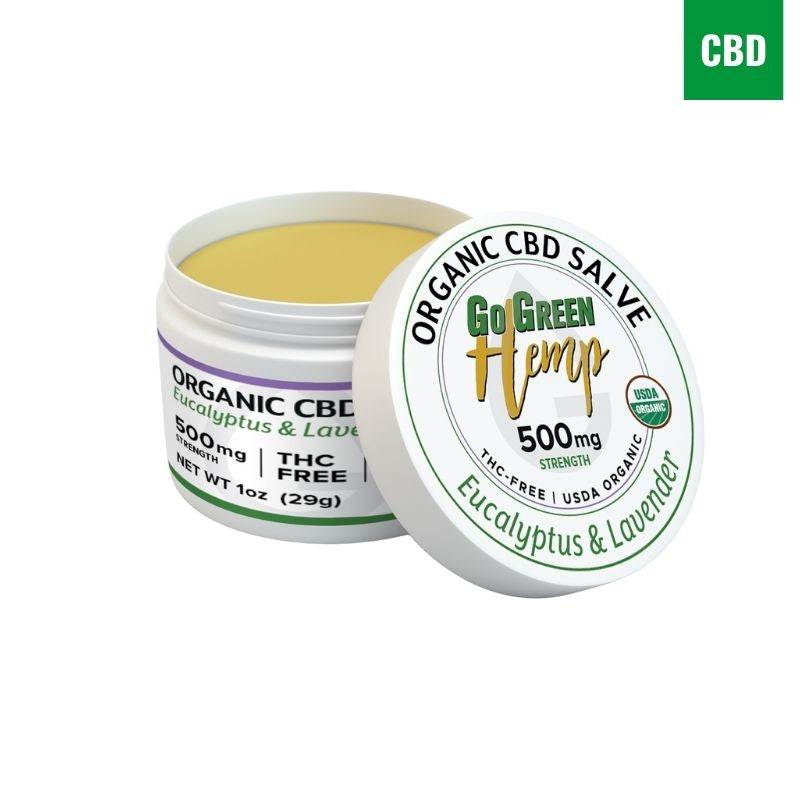 USDA Organic CBD Balm Salve 500mg 1oz jar by GoGreen Hemp